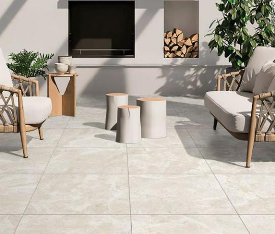 large format  marble look outdoor tile